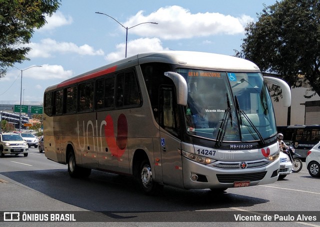Expresso Unir 14247 na cidade de Belo Horizonte, Minas Gerais, Brasil, por Vicente de Paulo Alves. Número da foto: #7234960.