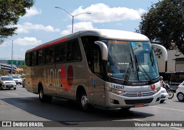 Expresso Unir 14247 na cidade de Belo Horizonte, Minas Gerais, Brasil, por Vicente de Paulo Alves. ID da foto: 7234960.