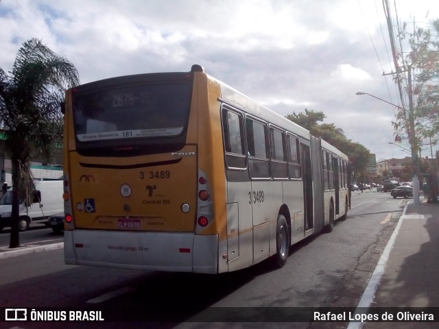 Viação Metrópole Paulista - Zona Leste 3 3489 na cidade de São Paulo, São Paulo, Brasil, por Rafael Lopes de Oliveira. ID da foto: 7231817.