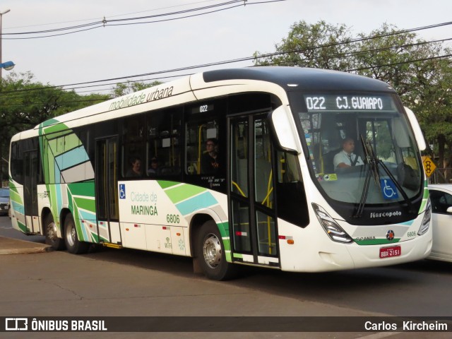 TCCC - Transporte Coletivo Cidade Canção 6806 na cidade de Maringá, Paraná, Brasil, por Carlos Kircheim. Número da foto: #7237170.