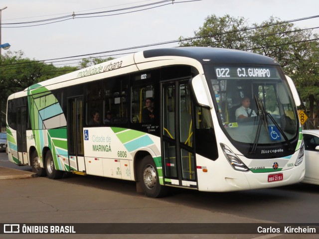 TCCC - Transporte Coletivo Cidade Canção 6806 na cidade de Maringá, Paraná, Brasil, por Carlos Kircheim. ID da foto: 7237170.