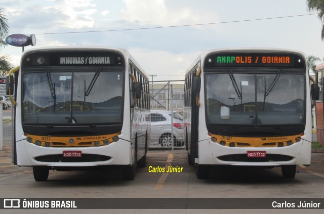 Viação Araguarina 3121 na cidade de Goiânia, Goiás, Brasil, por Carlos Júnior. ID da foto: 7238984.