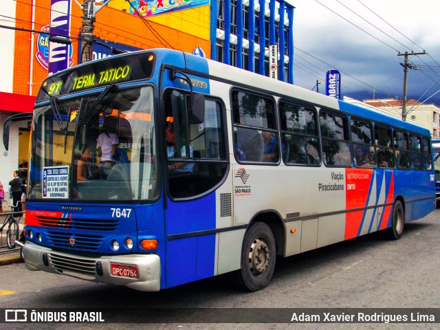 Viação Piracicabana 7647 na cidade de Cubatão, São Paulo, Brasil, por Adam Xavier Rodrigues Lima. Número da foto: #7240352.