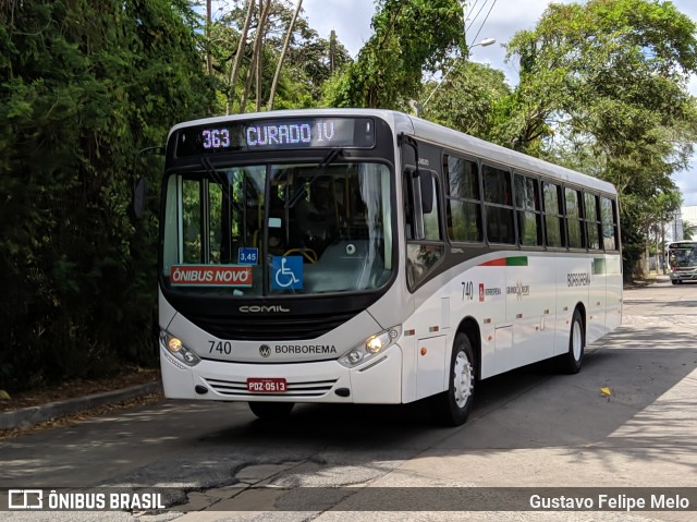 Borborema Imperial Transportes 740 na cidade de Recife, Pernambuco, Brasil, por Gustavo Felipe Melo. ID da foto: 7239535.