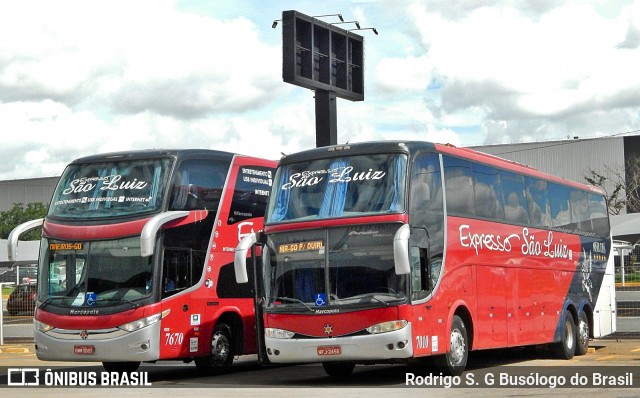 Expresso São Luiz 7010 na cidade de Goiânia, Goiás, Brasil, por Rodrigo S. G Busólogo do Brasil. ID da foto: 7239735.