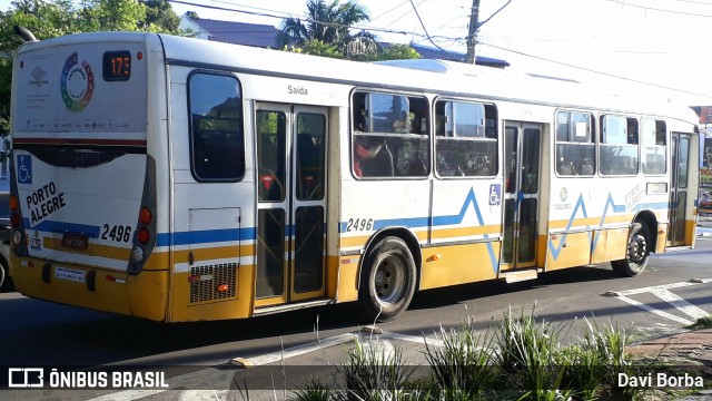 Trevo Transportes Coletivos 2496 na cidade de Porto Alegre, Rio Grande do Sul, Brasil, por Davi Borba. ID da foto: 7241613.