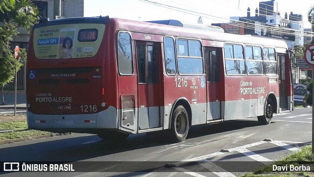 Trevo Transportes Coletivos 1216 na cidade de Porto Alegre, Rio Grande do Sul, Brasil, por Davi Borba. Número da foto: #7241619.