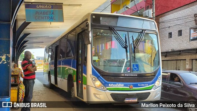 Viação União RJ 204.159 na cidade de Magé, Rio de Janeiro, Brasil, por Marllon Peixoto da Silva. Número da foto: #7243607.
