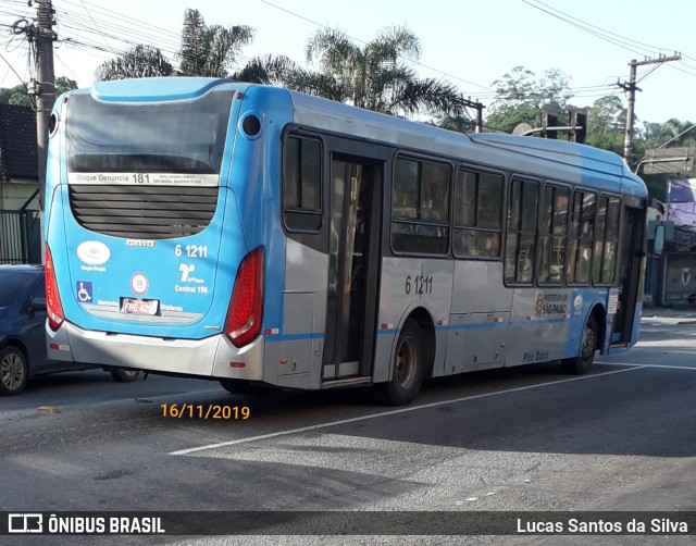 Viação Grajaú S.A. 6 1211 na cidade de São Paulo, São Paulo, Brasil, por Lucas Santos da Silva. ID da foto: 7244742.