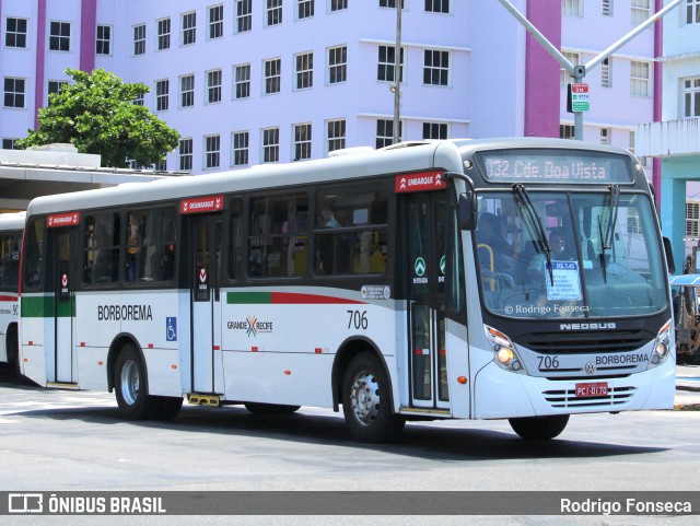 Borborema Imperial Transportes 706 na cidade de Recife, Pernambuco, Brasil, por Rodrigo Fonseca. ID da foto: 7246268.