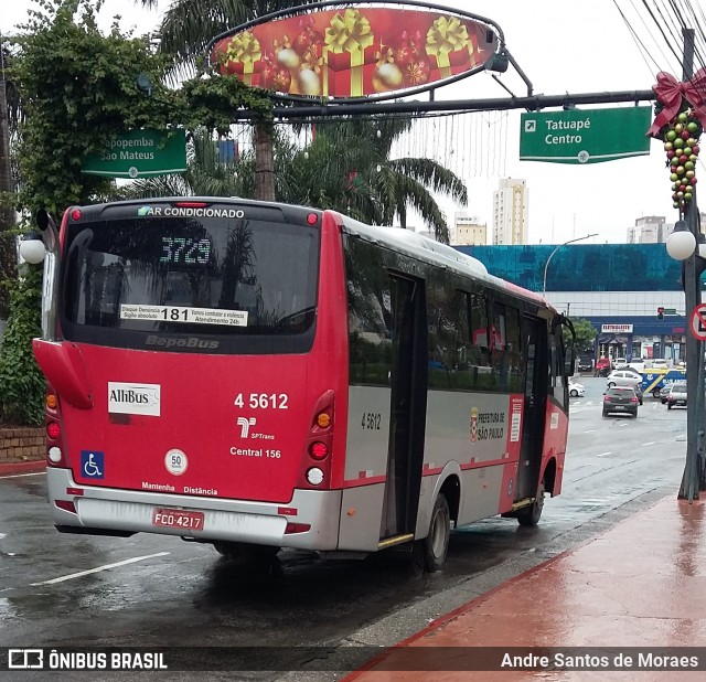 Allibus Transportes 4 5612 na cidade de São Paulo, São Paulo, Brasil, por Andre Santos de Moraes. ID da foto: 7246154.