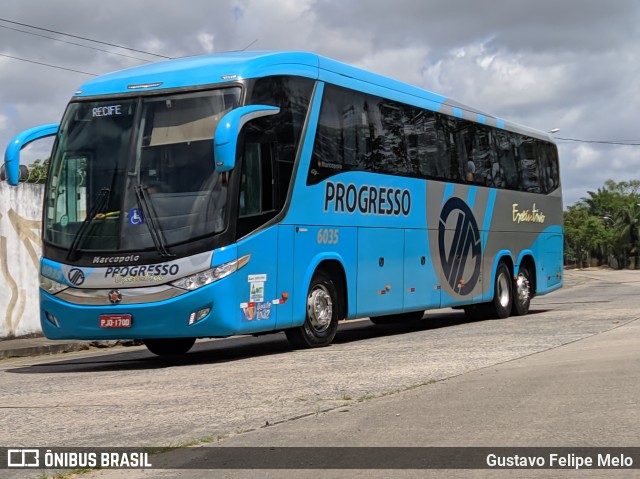 Auto Viação Progresso 6035 na cidade de Recife, Pernambuco, Brasil, por Gustavo Felipe Melo. ID da foto: 7244494.