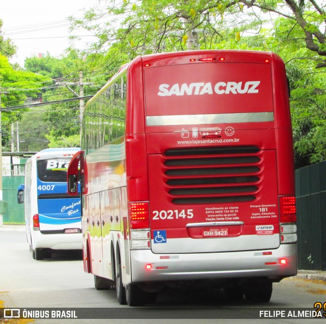 Viação Santa Cruz 202145 na cidade de São Paulo, São Paulo, Brasil, por FELIPE ALMEIDA. ID da foto: 7244330.