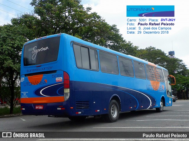 Litorânea Transportes Coletivos 5091 na cidade de São José dos Campos, São Paulo, Brasil, por Paulo Rafael Peixoto. ID da foto: 7247928.