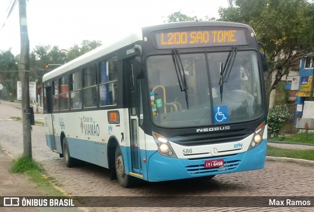 Empresa de Transporte Coletivo Viamão 586 na cidade de Viamão, Rio Grande do Sul, Brasil, por Max Ramos. ID da foto: 7247639.