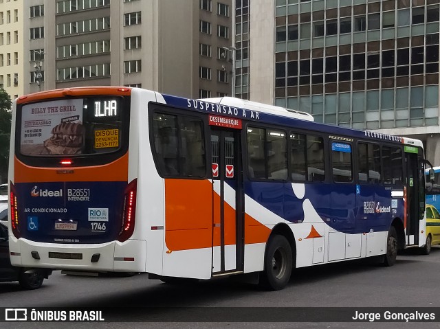 Viação Ideal B28551 na cidade de Rio de Janeiro, Rio de Janeiro, Brasil, por Jorge Gonçalves. ID da foto: 7250376.