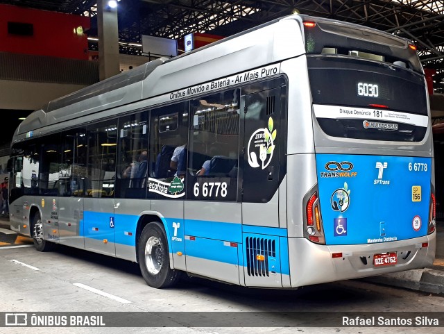 Transwolff Transportes e Turismo 6 6778 na cidade de São Paulo, São Paulo, Brasil, por Rafael Santos Silva. ID da foto: 7252240.