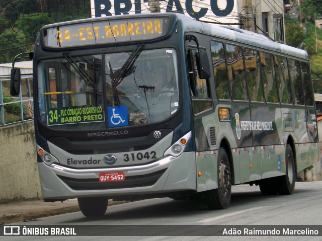 Viação Zurick 31042 na cidade de Belo Horizonte, Minas Gerais, Brasil, por Adão Raimundo Marcelino. ID da foto: 7252648.