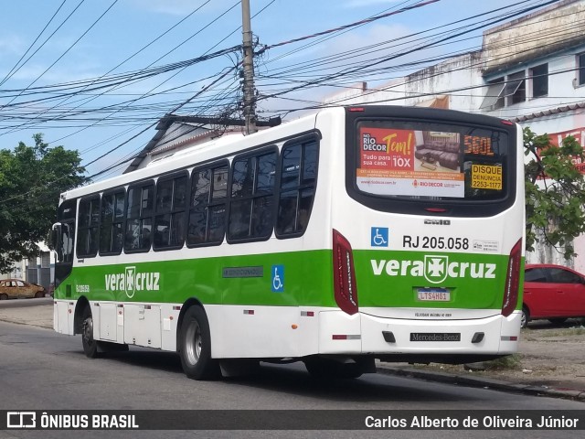 Viação Vera Cruz RJ 205.058 na cidade de Rio de Janeiro, Rio de Janeiro, Brasil, por Carlos Alberto de Oliveira Júnior. ID da foto: 7251390.