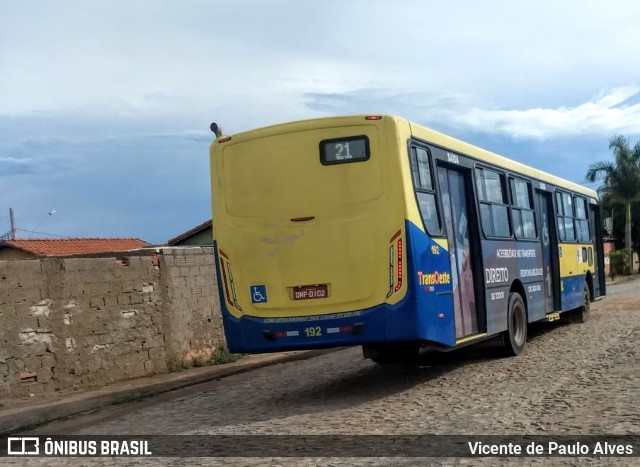 Trancid - Transporte Cidade de Divinópolis 192 na cidade de Divinópolis, Minas Gerais, Brasil, por Vicente de Paulo Alves. Número da foto: #7252146.
