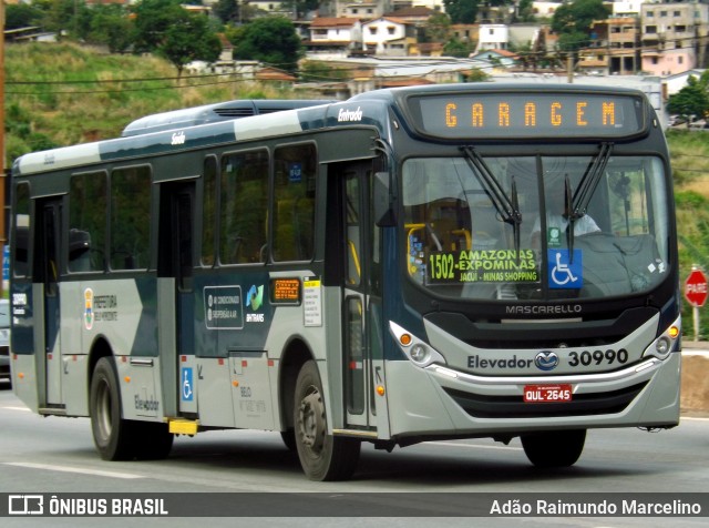 Viação Zurick 30990 na cidade de Belo Horizonte, Minas Gerais, Brasil, por Adão Raimundo Marcelino. ID da foto: 7252662.