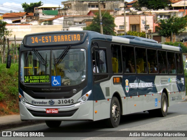 Viação Zurick 31042 na cidade de Belo Horizonte, Minas Gerais, Brasil, por Adão Raimundo Marcelino. ID da foto: 7252628.