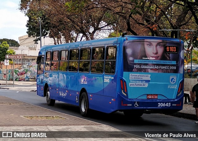 Viação Globo 20645 na cidade de Belo Horizonte, Minas Gerais, Brasil, por Vicente de Paulo Alves. Número da foto: #7254433.