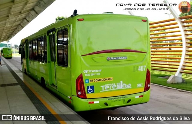 Transcol Transportes Coletivos 04467 na cidade de Teresina, Piauí, Brasil, por Francisco de Assis Rodrigues da Silva. Número da foto: #7257249.