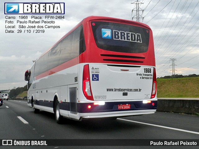 Breda Transportes e Serviços 1968 na cidade de São José dos Campos, São Paulo, Brasil, por Paulo Rafael Peixoto. Número da foto: #7257175.