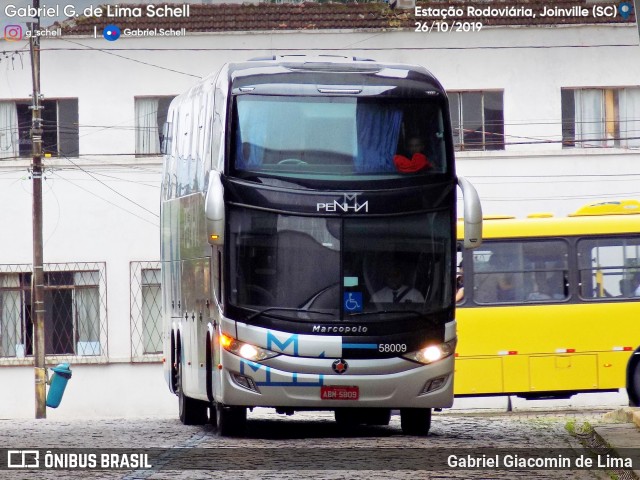 Empresa de Ônibus Nossa Senhora da Penha 58009 na cidade de Joinville, Santa Catarina, Brasil, por Gabriel Giacomin de Lima. Número da foto: #7260939.