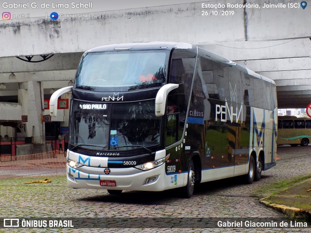 Empresa de Ônibus Nossa Senhora da Penha 58009 na cidade de Joinville, Santa Catarina, Brasil, por Gabriel Giacomin de Lima. Número da foto: #7260946.