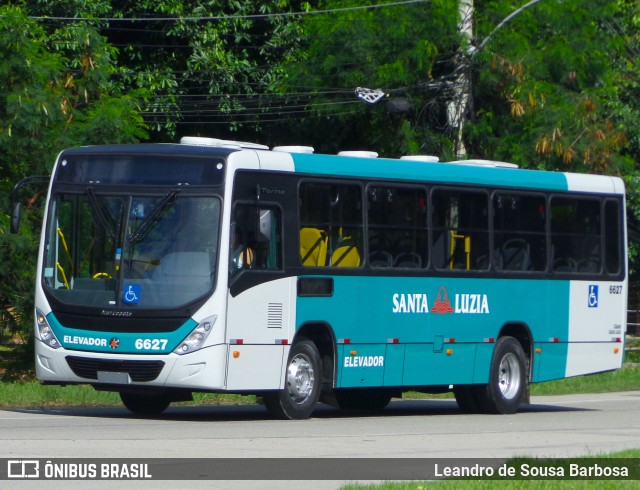 Expresso Santa Luzia 6627 na cidade de Duque de Caxias, Rio de Janeiro, Brasil, por Leandro de Sousa Barbosa. ID da foto: 7264979.