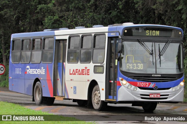 Viação Presidente Lafaiete 11012 na cidade de Conselheiro Lafaiete, Minas Gerais, Brasil, por Rodrigo  Aparecido. Número da foto: #7263178.