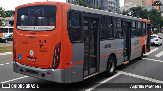 TRANSPPASS - Transporte de Passageiros 8 0111 na cidade de São Paulo, São Paulo, Brasil, por Asprilla Matheus. Número da foto: #7264724.