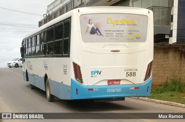 Empresa de Transporte Coletivo Viamão 588 na cidade de Viamão, Rio Grande do Sul, Brasil, por Max Ramos. ID da foto: 7267562.