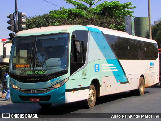 Santa Fé Transportes 104 na cidade de Belo Horizonte, Minas Gerais, Brasil, por Adão Raimundo Marcelino. ID da foto: 7267022.