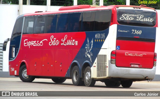 Expresso São Luiz 7360 na cidade de Goiânia, Goiás, Brasil, por Carlos Júnior. Número da foto: #7266229.