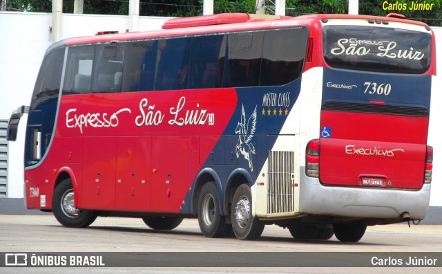 Expresso São Luiz 7360 na cidade de Goiânia, Goiás, Brasil, por Carlos Júnior. ID da foto: 7266229.