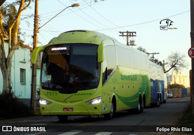 Viação Garcia 7979 na cidade de Campinas, São Paulo, Brasil, por Felipe Rhis Elias. ID da foto: 7267094.