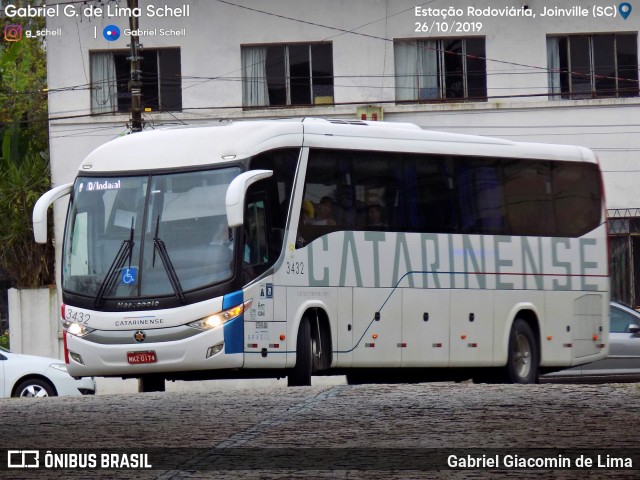 Auto Viação Catarinense 3432 na cidade de Joinville, Santa Catarina, Brasil, por Gabriel Giacomin de Lima. Número da foto: #7267269.