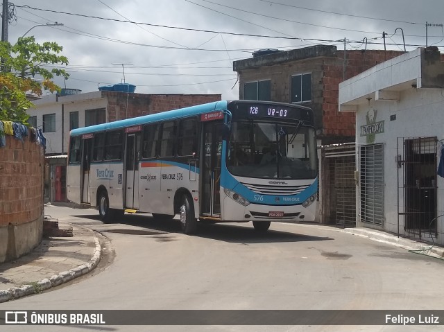 Expresso Vera Cruz 576 na cidade de Recife, Pernambuco, Brasil, por Felipe Luiz. ID da foto: 7265736.