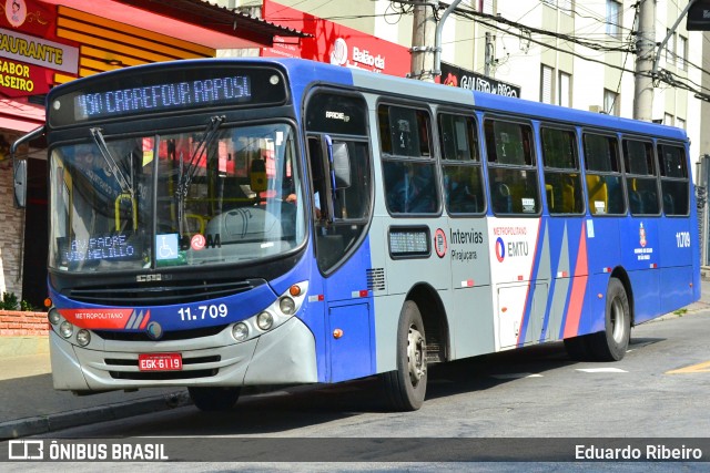 Viação Pirajuçara 11.709 na cidade de Taboão da Serra, São Paulo, Brasil, por Eduardo Ribeiro. ID da foto: 7268579.