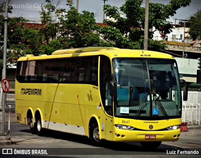 Viação Itapemirim 8647 na cidade de Belo Horizonte, Minas Gerais, Brasil, por Fernando Cassimiro. ID da foto: 7279292.