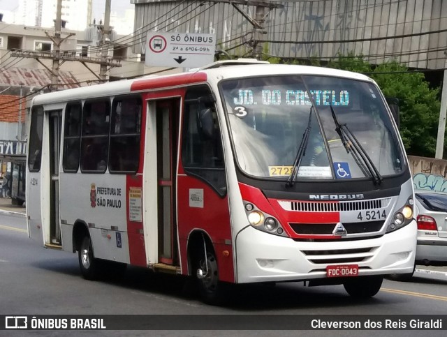 Allibus Transportes 4 5214 na cidade de São Paulo, São Paulo, Brasil, por Cleverson dos Reis Giraldi. ID da foto: 7198694.