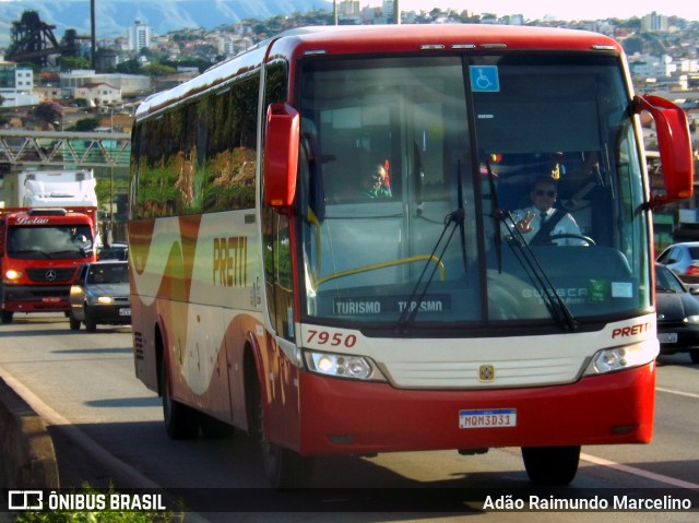 Viação Pretti 7950 na cidade de Belo Horizonte, Minas Gerais, Brasil, por Adão Raimundo Marcelino. ID da foto: 7200050.