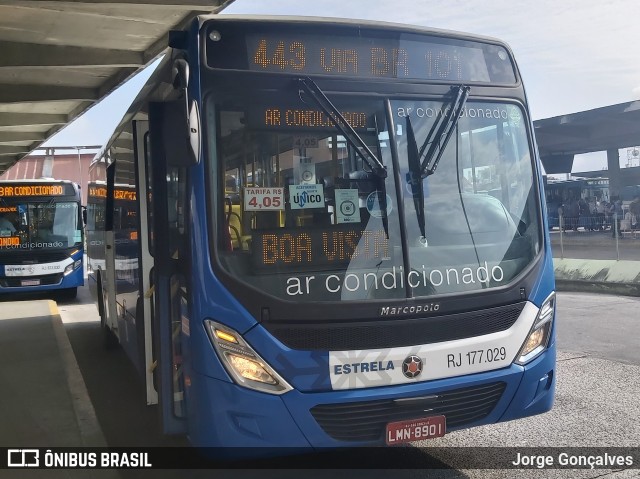 Viação Estrela RJ 177.029 na cidade de Niterói, Rio de Janeiro, Brasil, por Jorge Gonçalves. Número da foto: #7202092.