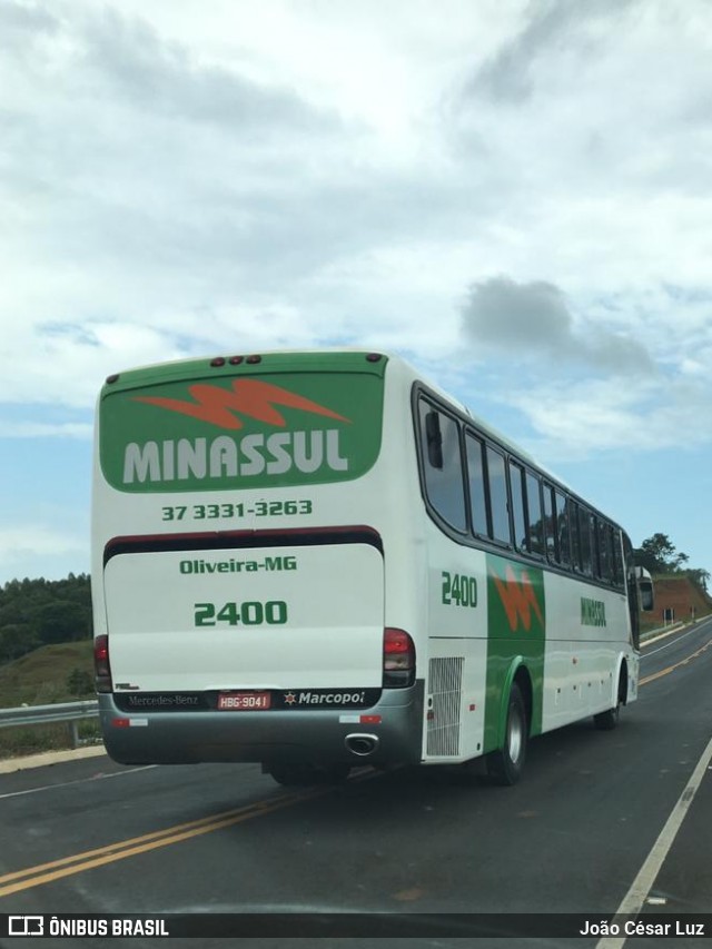 MinasSul - Minastur - Viação Minas Tour 2400 na cidade de Itapecerica, Minas Gerais, Brasil, por João César Luz. ID da foto: 7200995.