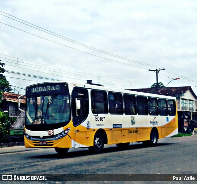 Belém Rio Transportes BD-037 na cidade de Belém, Pará, Brasil, por Paul Azile. Número da foto: #7200651.