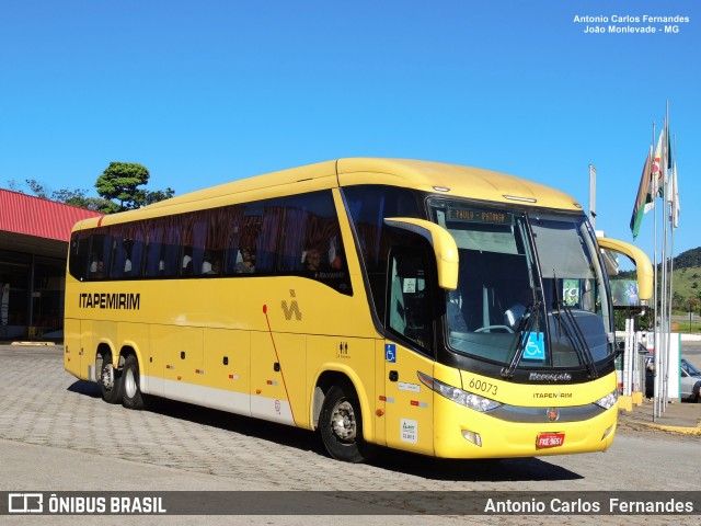 Viação Itapemirim 60073 na cidade de João Monlevade, Minas Gerais, Brasil, por Antonio Carlos Fernandes. Número da foto: #7204514.