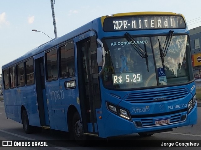 Viação Nossa Senhora do Amparo Rj 186.113 na cidade de São Gonçalo, Rio de Janeiro, Brasil, por Jorge Gonçalves. ID da foto: 7205605.